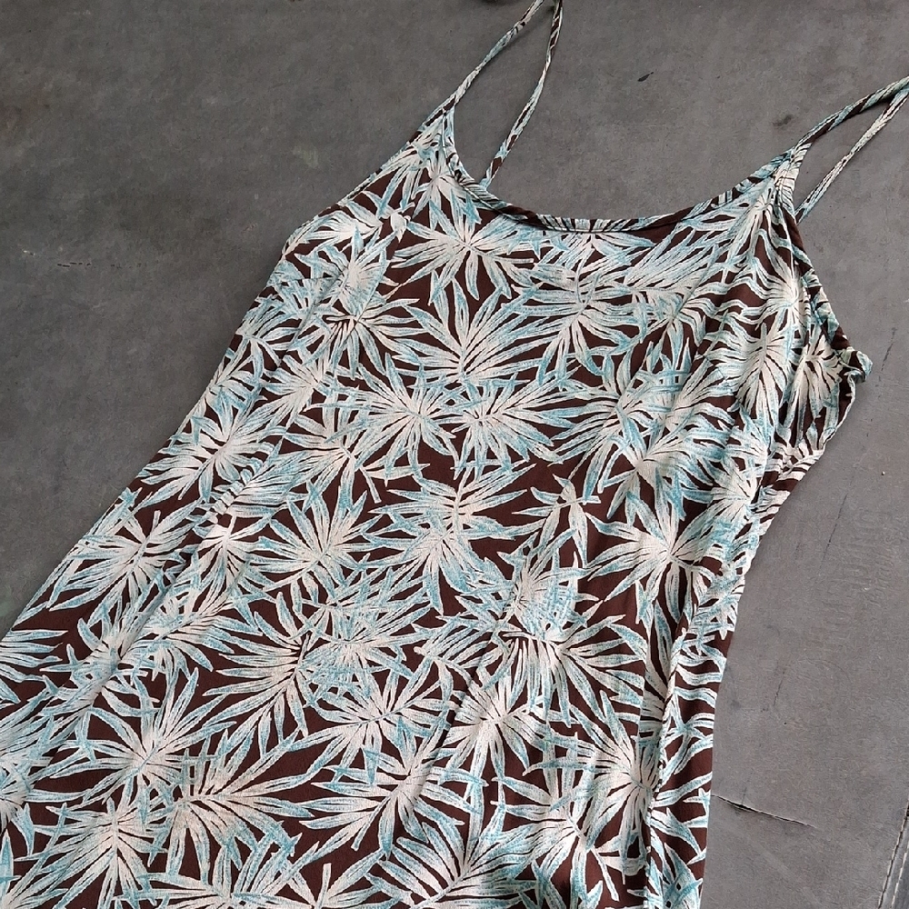 Loco Lindo Rayon Tropical Leaf Print Dress